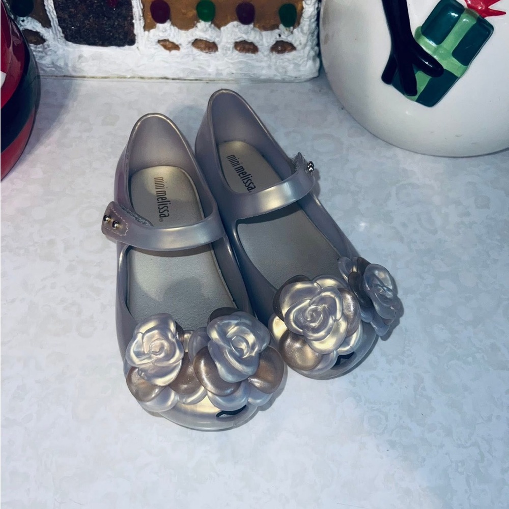 Mini Melissa Metallic Rose Shoes